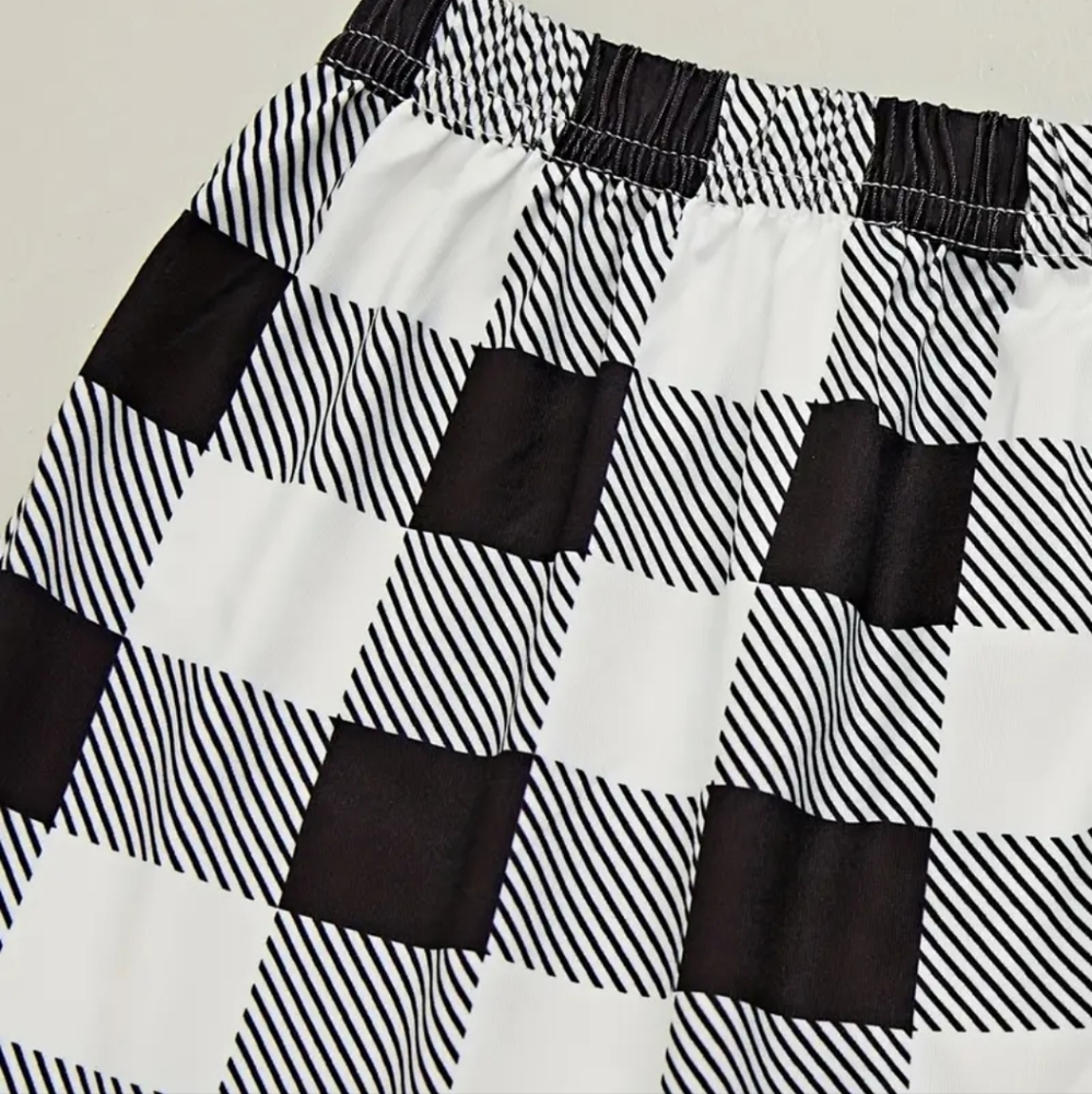 🤍🖤NEW🤍🖤SO CUTE!! Coffee Plaid 3PC Pajama Set - Picture 3 of 5